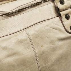 Pre Owned Balenciaga Work RH Beige Leather Tote