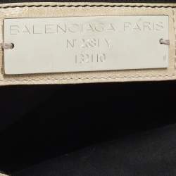 Pre Owned Balenciaga Work RH Beige Leather Tote