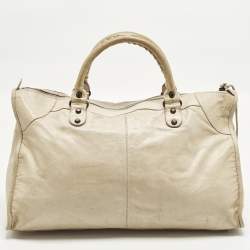 Pre Owned Balenciaga Work RH Beige Leather Tote