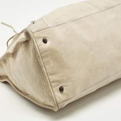 Pre Owned Balenciaga Work RH Beige Leather Tote