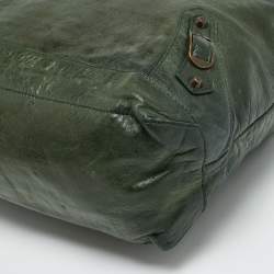 Pre Owned Balenciaga Classic Day RH Dark Green Leather Hobo