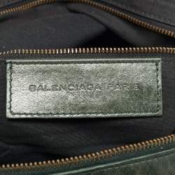 Pre Owned Balenciaga Classic Day RH Dark Green Leather Hobo