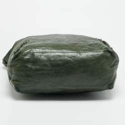 Pre Owned Balenciaga Classic Day RH Dark Green Leather Hobo