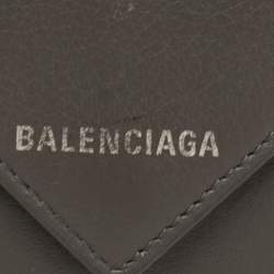 مملوكة مسبقًا Balenciaga Papier Grey Leather Compact Wallet