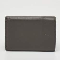 مملوكة مسبقًا Balenciaga Papier Grey Leather Compact Wallet
