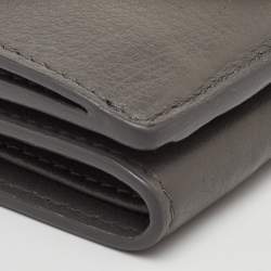 مملوكة مسبقًا Balenciaga Papier Grey Leather Compact Wallet