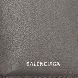مملوكة مسبقًا Balenciaga Papier Grey Leather Compact Wallet