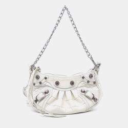 مملوكة مسبقًا Balenciaga White Leather Le Cargol Mini Shoulder Bag (695814)