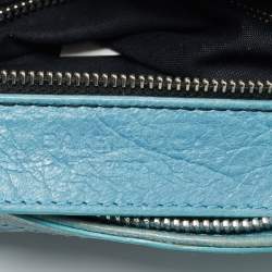 مملوكة مسبقًا حقيبة كتف بالنسياغا كلاسيك هيب جلد أزرق