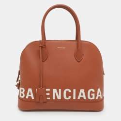 Pre Owned Balenciaga Ville Medium Brown Leather Top Handle Bag