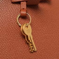 Pre Owned حقيبة بيد علوية بالنسياجا جلد بني فيل ميديام