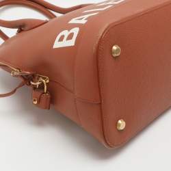 Pre Owned حقيبة بيد علوية بالنسياجا جلد بني فيل ميديام