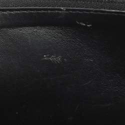 Pre Owned Balenciaga Hourglass Black Croc Embossed Leather Clutch Bag