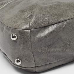 Pre Owned Balenciaga Ring Handle Grey Leather Hobo