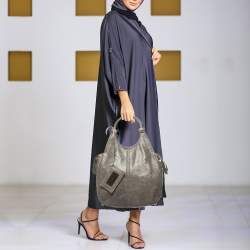 Pre Owned Balenciaga Ring Handle Grey Leather Hobo