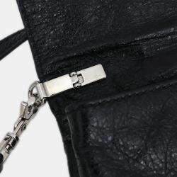 Pre Owned Balenciaga Black Leather Envelope Shoulder Bag