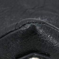 Pre Owned Balenciaga Black Leather Envelope Shoulder Bag