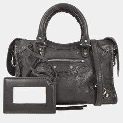 Pre Owned حقيبة يد بالنسياجا نانو كلاسيك رمادية 2-ستايلات