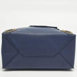 مملوكة مسبقًا Balenciaga Metallic Edge Papier A5 Navy Blue Leather Tote