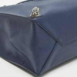 مملوكة مسبقًا Balenciaga Metallic Edge Papier A5 Navy Blue Leather Tote