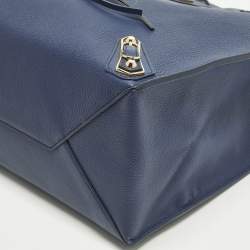 مملوكة مسبقًا Balenciaga Metallic Edge Papier A5 Navy Blue Leather Tote