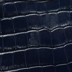 Pre Owned حقيبة بالنسياقا نيو كلاسيك جلد تمساح منقوش أزرق صغيرة بحمالة يد