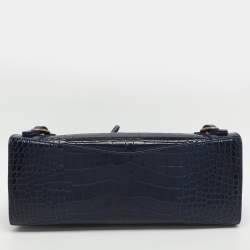 Pre Owned حقيبة بالنسياقا نيو كلاسيك جلد تمساح منقوش أزرق صغيرة بحمالة يد