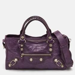 Pre Owned Balenciaga Part Time Purple SGH Leather Tote
