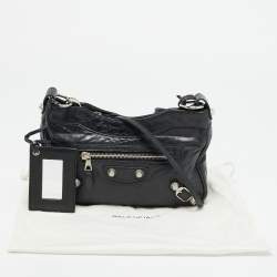 Pre Owned حقيبة كروس بودي بالنسياجا كلاسيك جلد أسود