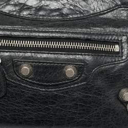 Pre Owned حقيبة كروس بودي بالنسياجا كلاسيك جلد أسود