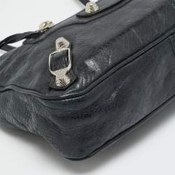 Pre Owned حقيبة كروس بودي بالنسياجا كلاسيك جلد أسود