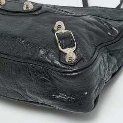 Pre Owned حقيبة كروس بودي بالنسياجا كلاسيك جلد أسود