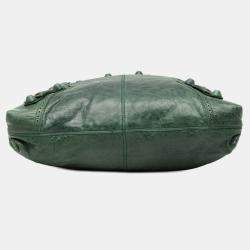 مملوكة مسبقًا Balenciaga Green Lambskin Motocross Midday Giant Brogues