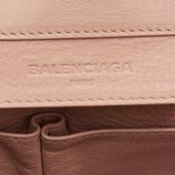 Pre Owned حقيبة تسوق بالينسياغا بابيه A4 جلد وردي خوخي