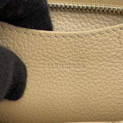 Pre Owned حقيبة بالنسياجا نيو كلاسيك بحجم صغير جلد بيج 2way