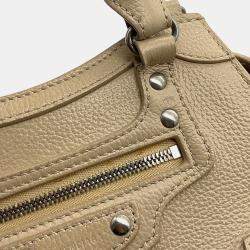 Pre Owned حقيبة  بالنسياجا نيو كلاسيك بحجم صغير جلد بيج 2way