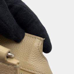 Pre Owned حقيبة بالنسياجا نيو كلاسيك بحجم صغير جلد بيج 2way