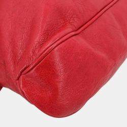Pre Owned Balenciaga Red Lambskin Tote Bag