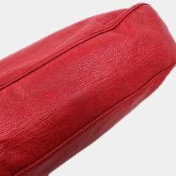 Pre Owned Balenciaga Red Lambskin Tote Bag