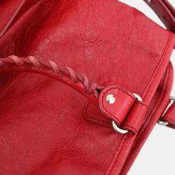 Pre Owned Balenciaga Red Lambskin Tote Bag
