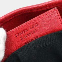 Pre Owned Balenciaga Red Lambskin Tote Bag