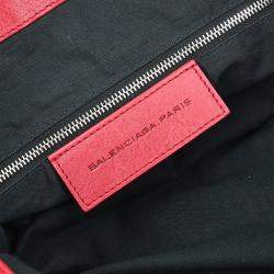Pre Owned Balenciaga Red Lambskin Tote Bag
