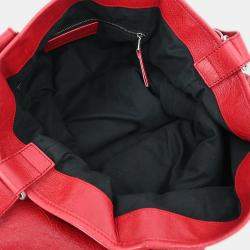 Pre Owned Balenciaga Red Lambskin Tote Bag