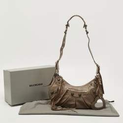 Pre Owned Balenciaga Le Cagole Small Beige Leather Shoulder Bag