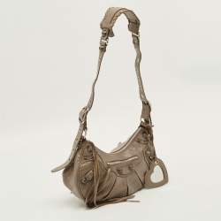 Pre Owned Balenciaga Le Cagole Small Beige Leather Shoulder Bag