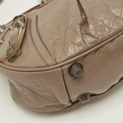 Pre Owned Balenciaga Le Cagole Small Beige Leather Shoulder Bag