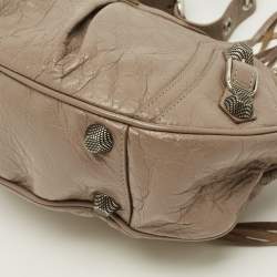 Pre Owned Balenciaga Le Cagole Small Beige Leather Shoulder Bag