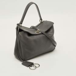 Pre Owned Balenciaga Rodeo Mini Grey Leather Top Handle Bag