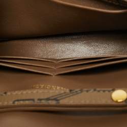 Pre Owned Balenciaga Hourglass Beige/Brown BB Monogram Coated Canvas Wallet On Chain