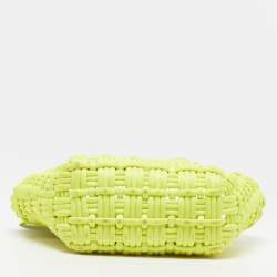 Pre Owned Balenciaga Bistro XXS Neon Yellow Technical Fabric Basket Bag